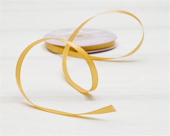 Лента атласная, 6 мм, золотая, 27 м У0520035-Б - фото 10144