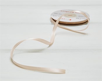 Лента атласная, 6 мм, слоновая кость, 27 м У0520028-Б - фото 10156