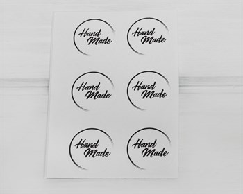 Наклейки «Hand made», круглые, d=4 см, белые, лист 6 шт. У1201045 - фото 10165