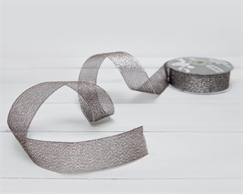 Лента металлизированная, 24 мм, серебристо-коричневая, 1 м У0510055 - фото 10292