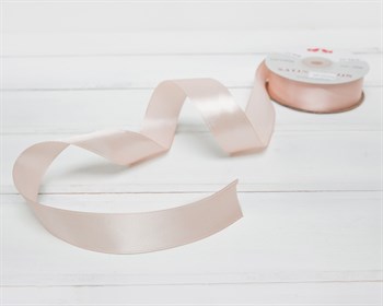 Лента атласная, 24 мм, крем-брюле, 1 м У0510054 - фото 10298