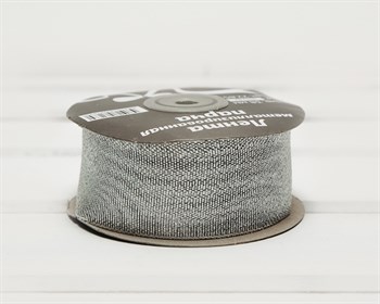 Лента металлизированная, 38 мм, серебряная, 22 м У0506001-Б22 - фото 10412