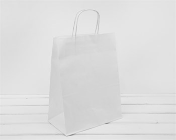 Пакет бумажный, 35х26х14 см, с кручеными ручками, белый У0703036 - фото 10802