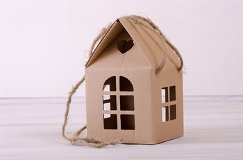 УЦЕНКА Коробка декоративная  Домик  с ручками и окошками, 12х12х20 см У0109006-УЦ - фото 10987