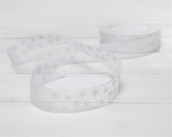 Лента капроновая, 24 мм, «Снежинки», 22 м У1203020-Б - фото 11052