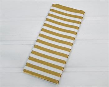 Бумага тишью, белая в золотую полоску, 50х66 см, 10 шт. У0201056-П - фото 11288