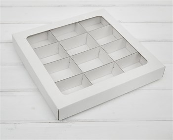 УЦЕНКА Коробка с окошком 25х25х4 см, крышка-дно, белая У0115045-УЦ - фото 11505