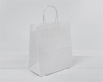 Пакет бумажный, 25х22х12 см, с кручеными ручками, белый У0703034 - фото 11601