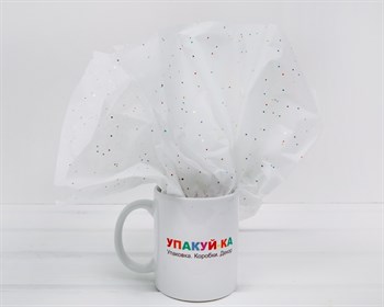 Бумага тишью, белая с цветным глиттером, 50х66 см, 1 лист У0201041 - фото 11661