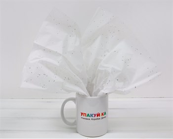 Бумага тишью, белая с серебряным глиттером, 50х66 см, 1 лист У0201052 - фото 11662