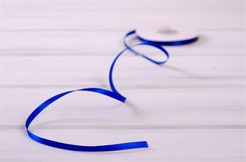 Лента атласная, 6 мм, синяя, 22 м У0520002-Б22 - фото 11743