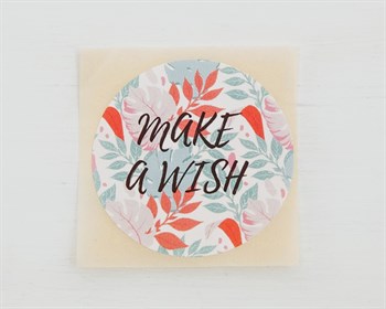 Наклейка «make a wish», круглая, d=4 см, 1 шт. У1201096 - фото 12015