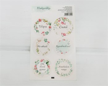 Наклейки «Улыбайся чаще», круглые, d=4 см, лист 6 шт. У1201105 - фото 12049