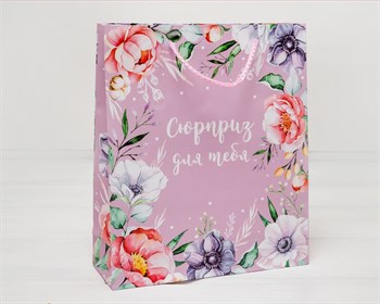 Пакет подарочный «Сюрприз для тебя», 27х23х8 см, с мягкими ручками У0702013 - фото 12052