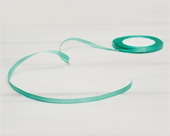 Лента атласная, 6 мм, бирюзовая, 27 м У0520001-Б - фото 12709