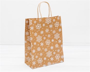Пакет подарочный «Снежинка», 32х25х11 см, с кручеными ручками, крафт У0702016 - фото 13059