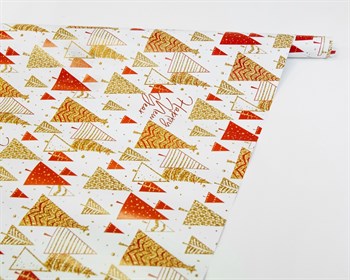 Бумага упаковочная, 70х100 см, «Золотые ёлки», 1 лист У0203162 - фото 13163