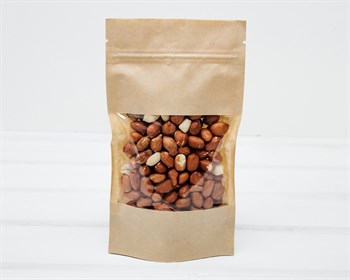 Пакет Дой-пак с zip-lock и окошком, 18х10х3 см, окно 7 см, светлый крафт У0703047 - фото 13329