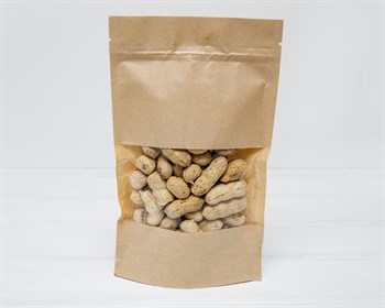 Пакет Дой-пак с zip-lock и окошком, 22,5х13,5х4 см, окно 7 см, светлый крафт У0703049 - фото 13331