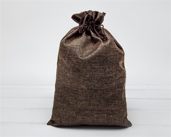 УЦЕНКА Мешочек подарочный из холщи, 19х27 см, коричневый, 1 шт. У1601023-УЦ - фото 13395