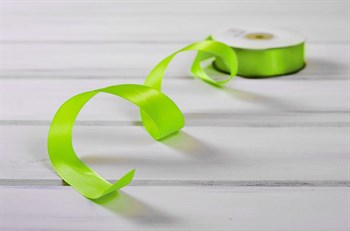 Лента атласная, 24 мм, ярко-салатовая, 1 м У0510058 - фото 13978