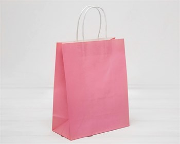 Пакет подарочный, 26х21х10 см, с кручеными ручками, розовый У0702004 - фото 13982