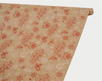 Бумага упаковочная, 60гр/м2, «С Новым Годом», 70см х 9м, 1 рулон У0204002 - фото 14676