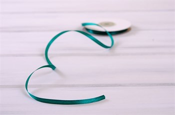 Лента атласная, 6 мм, изумрудная, 1 м У0520006 - фото 4587