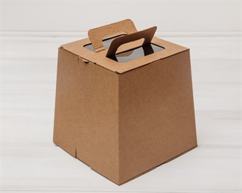 Коробка для кулича, трапеция, низ 18,5 см, верх 15,5 см, высота 18,5 см, крафт У0114003 - фото 5463