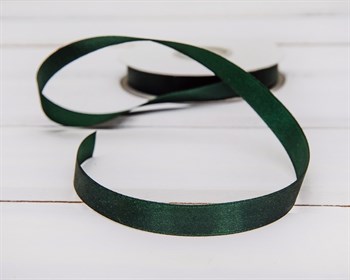 Лента атласная, 12 мм, темно-зеленая, 1 м У0540018 - фото 5748