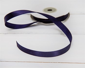 Лента атласная, 12 мм, темно-синяя, 1 м У0540017 - фото 5749