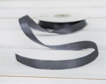 Лента атласная, 12 мм, темно-серая, 1 м У0540011 - фото 5754