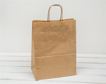 Пакет бумажный, 35х26х14 см, с кручеными ручками, коричневый У0701008 - фото 5877