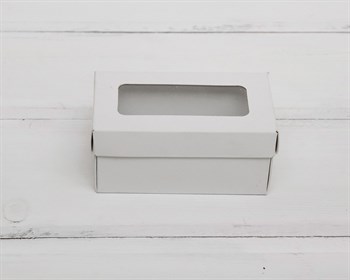 Коробка маленькая с окошком, 7,5х4х3,5 см, крышка-дно, белая У0115010 - фото 6654