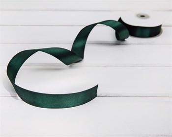 Лента атласная, 24 мм, темно-зеленая, 27 м У0510029-Б - фото 6764
