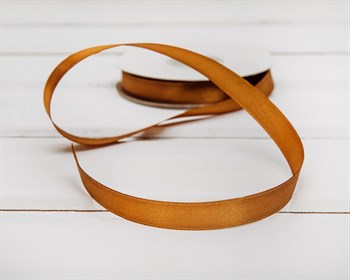 Лента атласная, 12 мм, светло-коричневая, 27 м У0540008-Б - фото 6800