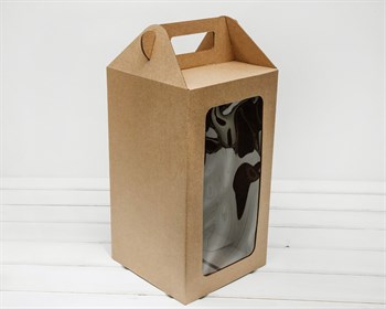 УЦЕНКА Коробка для кукол, с окошком и ручкой, 36х20х20 см, крафт У0102041-УЦ - фото 6886