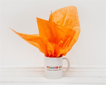 Бумага тишью, оранжевая, 50х66 см, 1 лист У0201038 - фото 7147