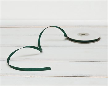 Лента атласная, 6 мм, темно-зеленая, 1 м У0520033 - фото 7173