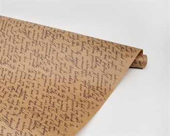 Бумага упаковочная, строки фиолетовые, 70см х 10м, крафт, 1 рулон У0203019 - фото 7325