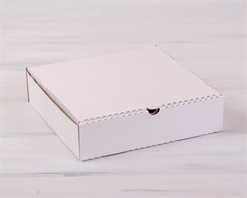 Коробка для пирога, 24х24х6 см из плотного картона, белая У0104006 - фото 7453
