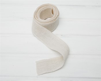 Лента джутовая 50 мм, белая, 1 м У0550009 - фото 7525