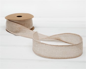 Лента джутовая 40 мм, бежевая, 1 м У0550019 - фото 7530