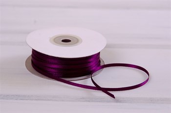 Лента атласная, 3 мм, свекольная, 1 м У0530014 - фото 7748