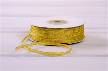 Лента металлизированная, 3 мм, золотая, 1 м У0530025 - фото 7759