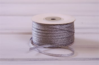 Лента металлизированная, 3 мм, серебряная, 1 м У0530026 - фото 7760