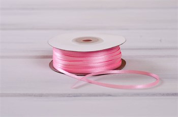 Лента атласная, 3 мм, ярко-розовая, 91 м У0530002-Б - фото 7762