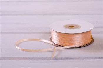 Лента атласная, 3 мм, слоновая кость, 91 м У0530004-Б - фото 7764