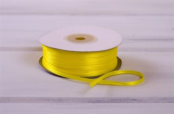 Лента атласная, 3 мм, светло-желтая, 91 м У0530008-Б - фото 7768