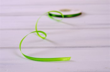 Лента атласная, 6 мм, салатовая, 1 м У0520004 - фото 7877